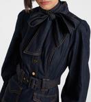 Мини-платье из хлопкового денима с бантом Zimmermann, Night Sky - фото 4