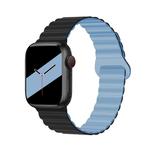 Biaodaige Часы Strap Apple Compatibility Silicone Material, Black Lake Blue - фото