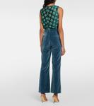 Расклешенные брюки из хлопкового бархата 24/7 La Doublej, синий - фото 3