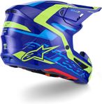Шлем Alpinestars S-M7 Deed, ECE06/DOT, Blue/Yellow Fluo Glossy - фото 4