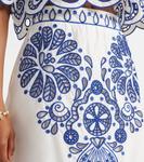 Хлопковая миди-юбка с принтом Farm Rio, Off-White - фото 5