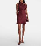 Платье-мини из льна с драпировкой Faithfull, Bordeaux - фото 2