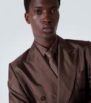 Двубортный блейзер из шелкового твила Dolce&Gabbana, Marrone - фото 6