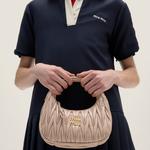 Сумка-Хобо Wander из стеганой кожи наппа Miu Miu, розовый - фото 2