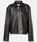 Кожаная куртка оверсайз Magda Butrym, черный - фото