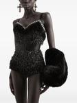 Боди Dolce & Gabbana, украшенное бисером, черный - фото 4