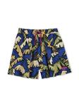 Kenzo Kids шорты с принтом, синий - фото