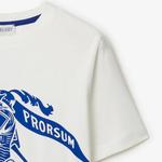 Футболка детская Burberry с рисунком, белый / синий - фото 5