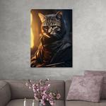 Картина на холсте Hustling Sharks Night Cat, серый - фото 4