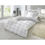 Постельное белье Primera «Basic Percale» в современном клетчатом дизайне, белый/серый - фото 5