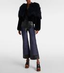 Кропированный бомбер из овчины Chloé, Eclipse Blue - фото 2