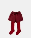 Комплект для девочки бордовые шорты с колготками Tutto Piccolo - фото