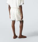 Льняные шорты с вышивкой Frequency Commas, White/Blue - фото 4