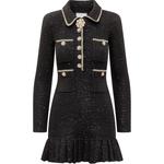 Женское черное платье с длинными рукавами Self-portrait - фото 2