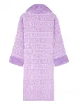 Халат с жаккардовым логотипом Versace, фиолетовый - фото 5