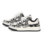 Кроссовки для скейтбординга унисекс низкие бело-черные с маленьким кругом, джинсово-синие - фото 10