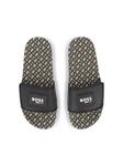 BOSS Kidswear шлепанцы с логотипом, черный - фото 5