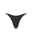 Блестящие трусики-стринги с ремешком Very Sexy, shine strap black dots - фото 2