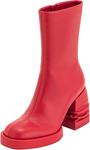 Женские ботильоны на платформе с круглым носком JW PEI Saylor, Red - фото