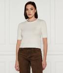 Джемпер женский Liu Jo с добавлением шерсти с коротким рукавом, экрю - фото