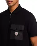 Рубашка-Поло с карманом на молнии до середины груди Moncler, черный - фото 4