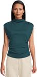 Топ Michael Stars Amara Mock Neck Power Shoulder Top, Rainforest - фото