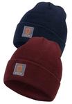Шапка INDICODE JEANS Beanie Vulcano, цвет Blue/Bordeaux - фото