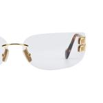 MIU MIU Солнечные очки с логотипом, Gold - фото 9