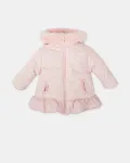 Детский пуховик с розовым капюшоном Tutto Piccolo - фото
