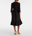 Платье миди Crepe Couture с оборками Valentino, Nero - фото 3