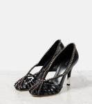 Туфли-лодочки Leonie с отделкой из кожи Chloé, Black Silver - фото 4