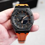 Часы Casio G-Shock Analog-Digital 2100 Series, арт. GA-2100-1A1, 44 мм, оранжевый/черный/черно-оранжевый - фото 2