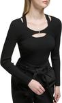 Женский свитер Calvin Klein Rib Wrap Longsleeve, Black - фото 4