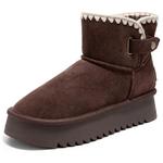 Женские зимние ботинки DAPHNE с вышивкой, кофейный - фото 2