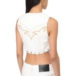 PINKO Драпированный джинсовый жилет, White - фото 7