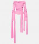 Драпированный топ Acne Studios, розовый - фото