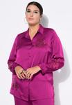 Блуза Studio Untold Button-down blouse, Blackberry/Berry - фото