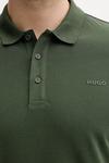 Хлопковая поло Hugo, зеленый - фото 4