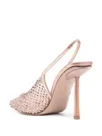 Сетчатые туфли со стразами Le Silla, розовый - фото 3