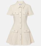 Джинсовое мини-платье Self-Portrait, белый - фото