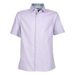 Мальчиковая рубашка с коротким рукавом slim fit jacquard Elie Balleh, Purple - фото