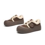 Женские скейтерские кроссовки EBLAN коричневые (с флисовой подкладкой) - фото 2