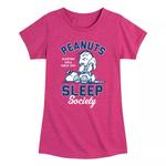 Футболка с рисунком Peanuts Sleep Society для девочек 7–16 лет Licensed Character - фото
