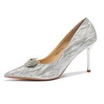 Ainer-cat Ainer cat Slim Heel High Heels 8cm Women's Silver - фото