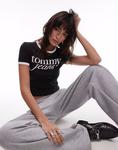 Футболка с надписью «Script Ringer» в черно-белом цвете Tommy Jeans - фото 4