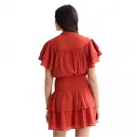 Платье Scotch & Soda Ruffled Gathered short sleeve short, красный - фото 2