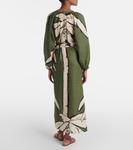 Платье макси из льна с принтом Johanna Ortiz, Ecrublack - фото 3