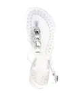 Сандалии с кристаллами Casadei, белый - фото 4