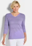 Джемпер leichter mit ajourmuster Goldner, Lilac - фото