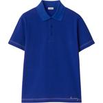 Поло с вышитым логотипом Burberry, синий - фото 3